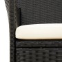 Set da Pranzo da Giardino 11 pz con Cuscini in Polyrattan Nero