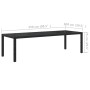 Set da Pranzo da Giardino 11 pz con Cuscini in Polyrattan Nero