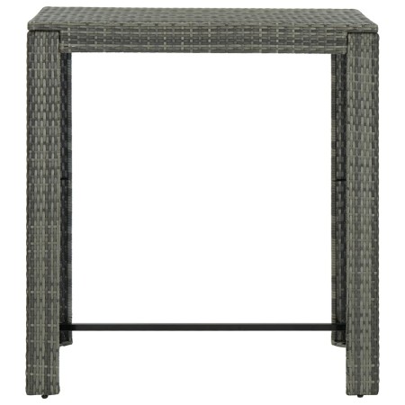 Set da Bar da Giardino 5 pz con Cuscini in Polyrattan Grigio