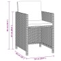 Set da Pranzo da Giardino 3 pz con Cuscini Polyrattan Grigio