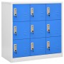 Armadietti e Chiavi 5pz Grigio Chiaro Blu 90x45x92,5cm Acciaio