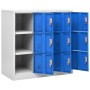 Armadietti e Chiavi 5pz Grigio Chiaro Blu 90x45x92,5cm Acciaio