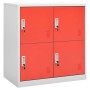 Armadietti Chiavi 2pz Grigio Chiaro Rosso 90x45x92,5cm Acciaio