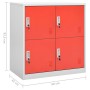 Armadietti Chiavi 2pz Grigio Chiaro Rosso 90x45x92,5cm Acciaio