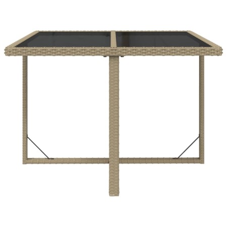 Set da Pranzo da Giardino 9 pz con Cuscini in Polyrattan Beige