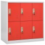 Armadietti Chiavi 2pz Grigio Chiaro Rosso 90x45x92,5cm Acciaio