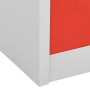 Armadietti Chiavi 2pz Grigio Chiaro Rosso 90x45x92,5cm Acciaio