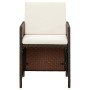 Set Divani da Giardino 9 pz con Cuscini in Polyrattan Marrone