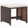 Set Divani da Giardino 9 pz con Cuscini in Polyrattan Marrone