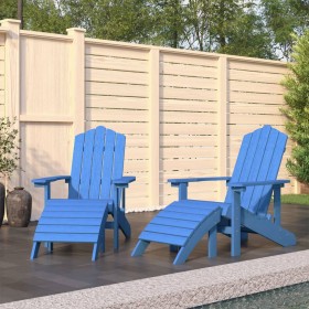 Sedie Giardino Adirondack 2 pz con Poggiapiedi HDPE Blu Acqua