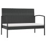 Set Divani da Giardino 8 pz con Cuscini in Polyrattan Nero