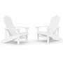 Sedie da Giardino Adirondack 2 pz in HDPE Bianco