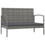 Set Divani da Giardino 16 pz con Cuscini in Polyrattan Grigio