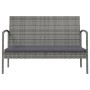 Set Divani da Giardino 16 pz con Cuscini in Polyrattan Grigio