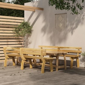 Set da Pranzo da Giardino 3 pz in Legno di Pino Impregnato