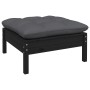 Set Divani da Giardino 13 pz con Cuscini Neri in Legno di Pino