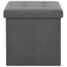 Pouf Pieghevoli con Contenitore 2pz Grigio Scuro in Simil Lino