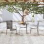 Set Mobili da Pranzo per Giardino 3 pz in Polyrattan Grigio