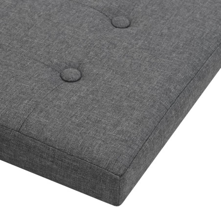 Pouf Pieghevoli con Contenitore 2pz Grigio Scuro in Simil Lino