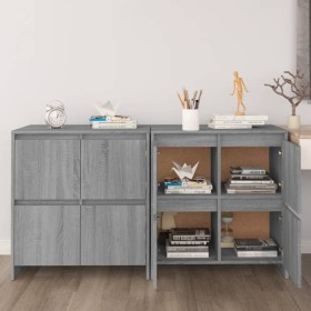 Credenze 2 pz Grigio Sonoma 70x41x75 cm in Legno Multistrato