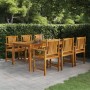 Set da Pranzo per Giardino 7 pz in Legno Massello di Acacia