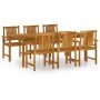 Set da Pranzo per Giardino 7 pz in Legno Massello di Acacia