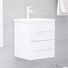 Mobile Bagno con Lavabo Integrato Bianco in Legno Multistrato