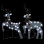 Renne e Slitta di Natale Decorazione Esterni 140 LED Argento