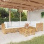 Set Divani da Giardino 6 pz con Cuscini Legno Massello di Teak