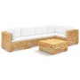 Set Divani da Giardino 6 pz con Cuscini Legno Massello di Teak