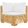 Set Divani da Giardino 3 pz con Cuscini Legno Massello di Teak