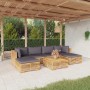 Set Divani da Giardino 7 pz con Cuscini Legno Massello di Teak