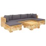 Set Divani da Giardino 7 pz con Cuscini Legno Massello di Teak