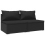 Set Divani da Giardino 2 pz con Cuscini in Polyrattan Nero