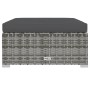 Set Divani da Giardino 7 pz con Cuscini in Polyrattan Grigio