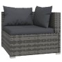 Set Divani da Giardino 4 pz con Cuscini in Polyrattan Grigio