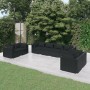 Set Divani da Giardino 8 pz con Cuscini in Polyrattan Nero