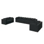 Set Divani da Giardino 8 pz con Cuscini in Polyrattan Nero