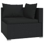 Set Divani da Giardino 8 pz con Cuscini in Polyrattan Nero