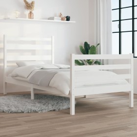 Giroletto in Legno Massello di Pino 90x190 cm Bianco