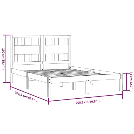 Giroletto Bianco in Legno Massello di Pino 200x200 cm