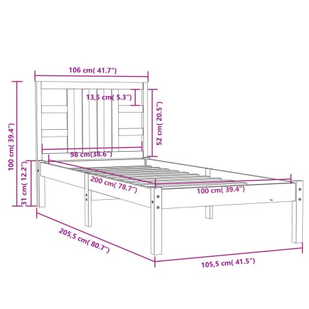 Giroletto in Legno Massello 100x200 cm