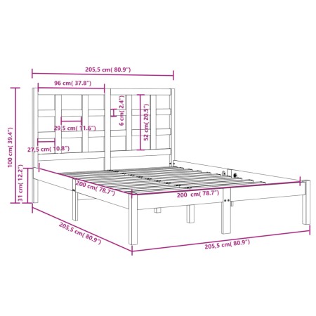 Giroletto Miele in Legno Massello 200x200 cm