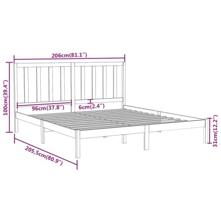 Giroletto Bianco in Legno Massello 200x200 cm