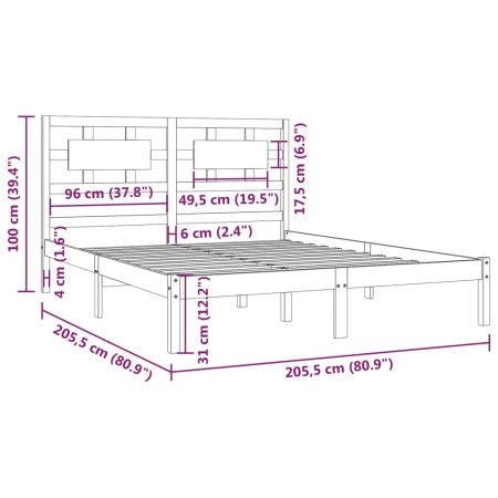 Giroletto in Legno Massello di Pino 200x200 cm