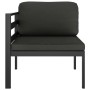 Set Divani da Giardino 6 pz con Cuscini in Alluminio Antracite