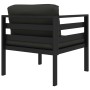 Set Divani da Giardino 6 pz con Cuscini in Alluminio Antracite