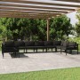 Set Divani da Giardino 10 pz con Cuscini in Alluminio Antracite