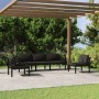 Set Divani da Giardino 5 pz con Cuscini in Alluminio Antracite