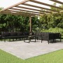 Set Divani da Giardino 11 pz con Cuscini in Alluminio Antracite